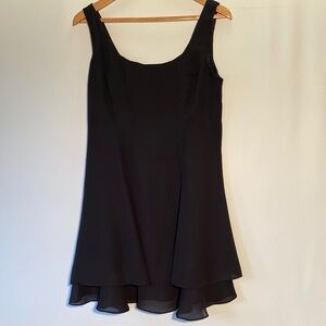 Vintage Chic Black Sleeveless Mini Dress